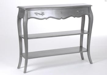 Console argentée baroque 110 cm en bois avec tiroir MURANO L 110 x P 30 x  H 90 AMADEUS