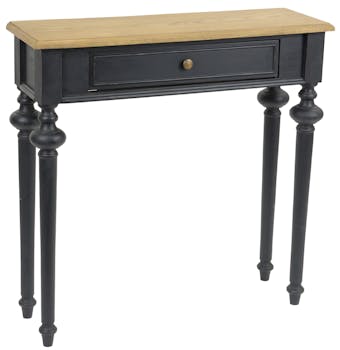 Console Louis Philippe à tiroir en bois noir NEW LEGENDE L80x P25xH80 AMADEUS