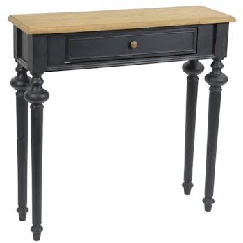 Console Louis Philippe à tiroir en bois noir NEW LEGENDE L80x P25xH80 AMADEUS