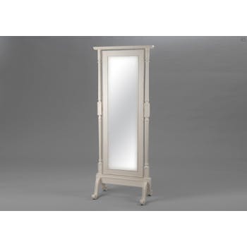 Miroir psyché bois vieilli blanc romantique 175 cm LEONIE L 70 x P 42 x H 175 AMADEUS