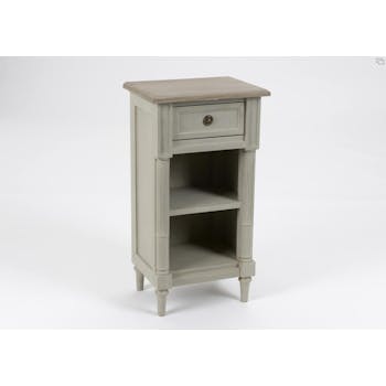 Table d'appoint en bois vieilli gris 1 tiroir EDOUARD L 40 x P 30 x H 75 AMADEUS