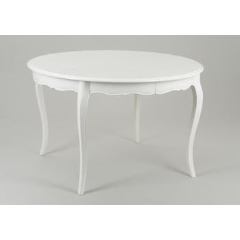 Table ronde extensible 120/160 cm Acajou crème antique romantique MURANO L 160 x P 120 x H 75 AMADEUS