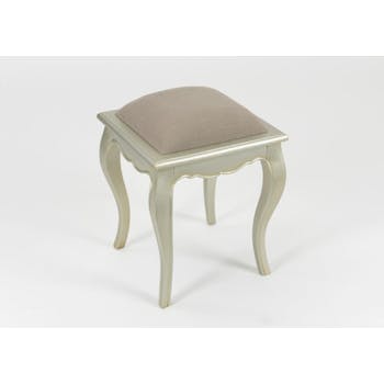 Tabouret baroque Dagobert argent antique MURANO L 40 x P 40 x H 46 AMADEUS