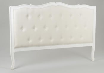 Tête de lit matelassée crème antique baroque romantique en Acajou MURANO L164x H112 AMADEUS