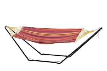 Hamac avec support acier 2 places BEACH SET Rouge 200x100cm AMAZONAS