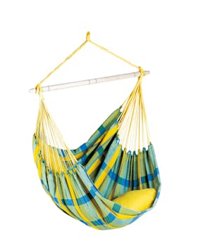 Hamac chaise suspendu BRASIL Lemon Jaune bleu 160x130cm AMAZONAS