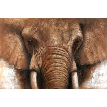 Tableau Eléphant 100x150. Peinture acrylique