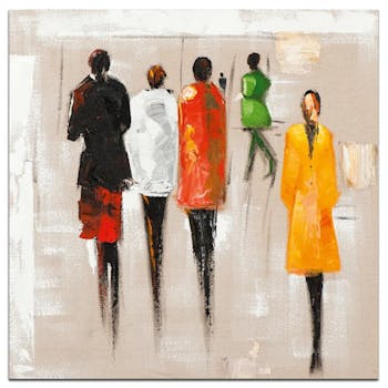 FEMMES Toile Figurative carrée Multicolore Acryl. 40x40