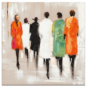 FEMMES Toile Figurative carrée Multicolore Acryl. 70x70