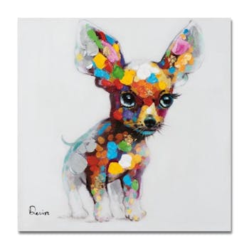ANIMAUX 50x50 Peinture acrylique carrée Multicolor - Chiot