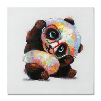 ANIMAUX 50x50 Peinture acrylique carrée Multicolor - Panda