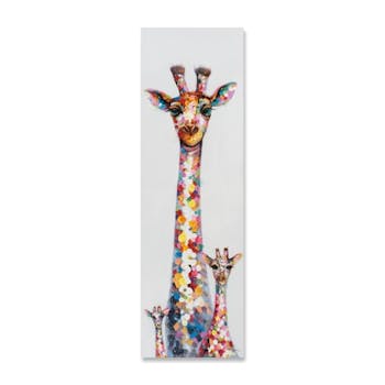ANIMAUX 50x160 Peinture acrylique rectangle Multicolor - Girafes