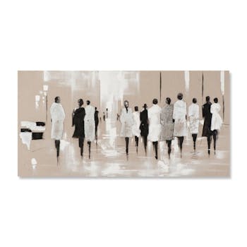 FEMMES 140x70 Peinture acrylique rectangle Marron et Noir