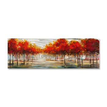 FORETS 150x50 Peinture acrylique sur métal Marron et Rouge