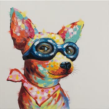 Tableau Chien POP ART 60X60 Peinture acrylique