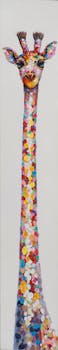 Tableau ANIMAL POP-ART girafe couleurs vives 25x150cm