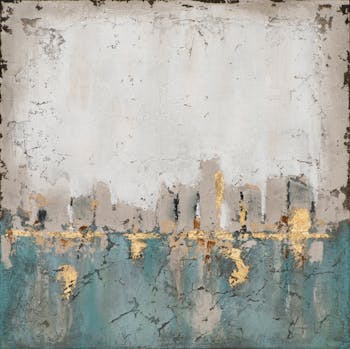 Tableau ABSTRAIT dominantes beiges et bleues 70x70cm