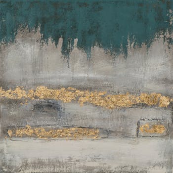 Tableau ABSTRAIT dominantes beiges et dorées 70x70cm