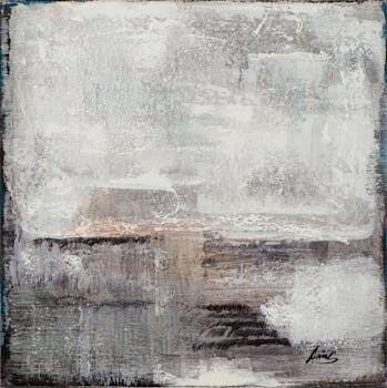 Tableau ABSTRAIT tons noirs, blancs et bruns 40x40cm