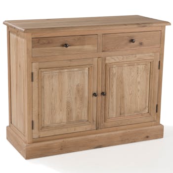Buffet chene massif 2 portes 107cm MEDICIS