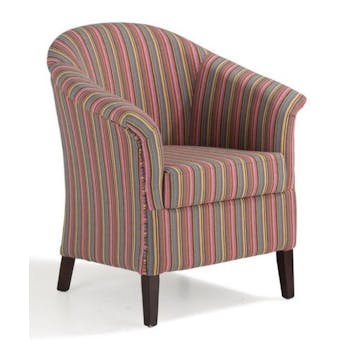 Fauteuil crapaud coton à rayures rose multicolor MIRA