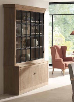 Meuble vitrine bois massif ALINE