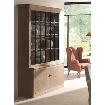 Meuble vitrine bois massif ALINE