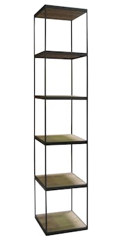 Colonne 5 ètagères chêne massif métal SOOMAA réf 30020858