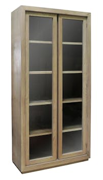 Bibliothèque 2 portes vitrées chêne massif SOOMAA réf 30020865