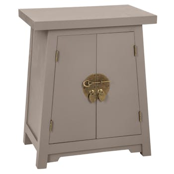 Table de chevet asiatique taupe