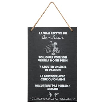 Décoration murale ardoise message 20x30cm