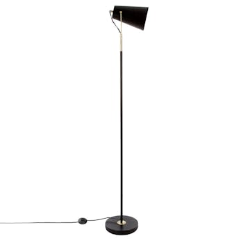 Lampadaire contemporain en métal noir