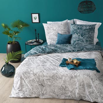 Parure de lit feuilles tropicales 240x220cm