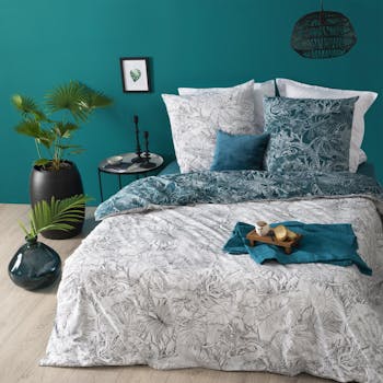 Parure de lit feuilles tropicales 260x240cm
