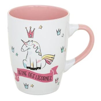 Mug Reine des licornes rose