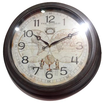 Horloge Planisphère ronde en métal D41cm