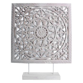 Arabesque d'Ornement en bois blanc sur pied H40cm