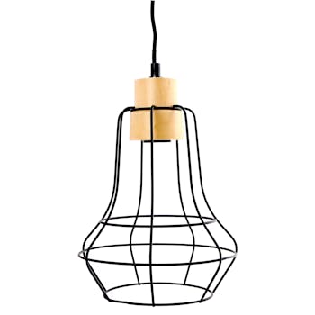 Lampe Suspension forme Poire en métal noir H30cm