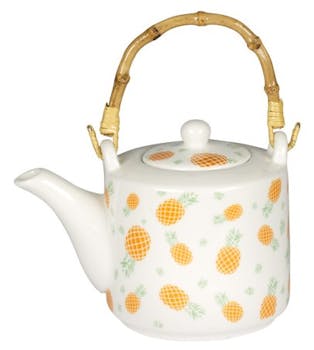 Théière 45cl porcelaine décorée tropic jaune