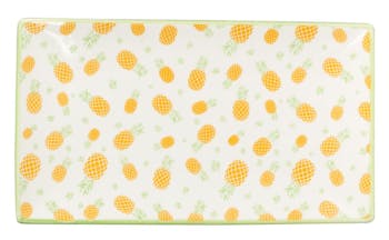 Plateau porcelaine décorée tropic jaune