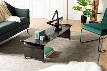Table basse plateau noir ZALA