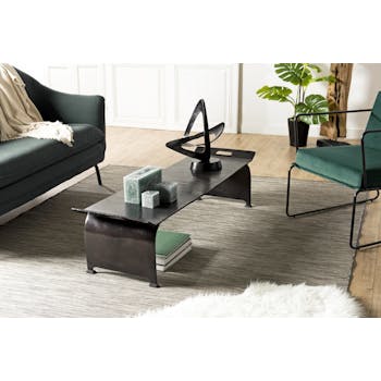 Table basse plateau noir ZALA