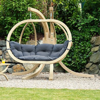 Canapé suspendu 2 places gris GLOBO ROYAL