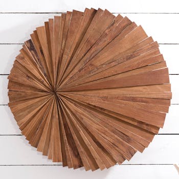 Décoration murale en Teck "bois flotté" modèle n°18 D80x5cm POLO