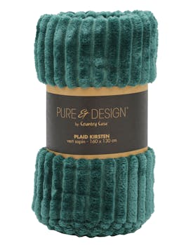 Plaid à côtes vert sapin 160x130 cm