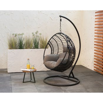 Fauteuil suspendu résine noire