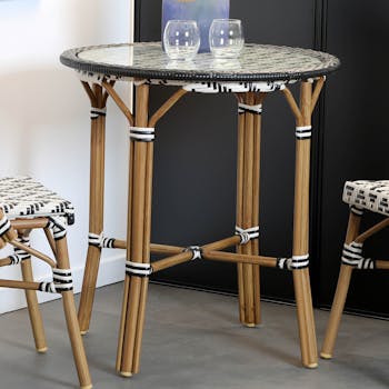 Petite table de jardin motif zigzag