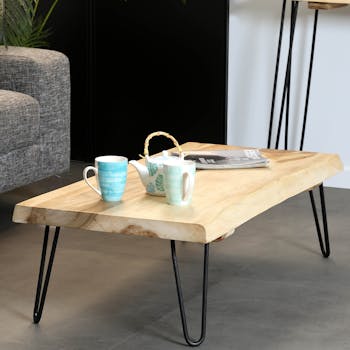 Table basse en bois exotique 110 cm HAWAI