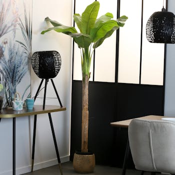 Bananier artificiel 8 feuilles en pot