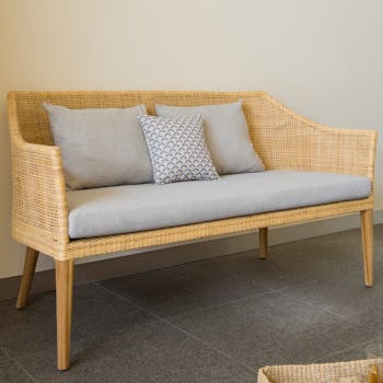 Canapé rotin naturel teck (avec coussin tissu) SAIGON KOK